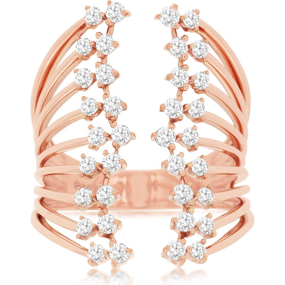 Royal 14K Rose Gold Diamond Elegance Ring - 0.75 Carat Total Diamond Weight