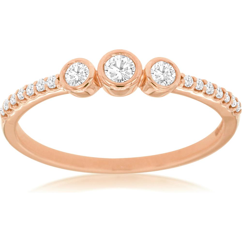 Royal 14K Rose Gold Diamond Engagement Ring - 0.22 Carat Total Diamond Weight