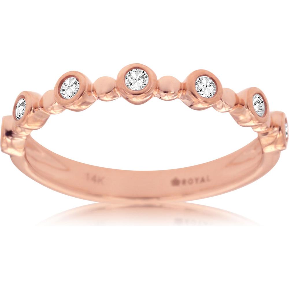 Royal 14K Rose Gold Diamond Eternity Wedding Band - 0.15 Carat Total Diamond Weight