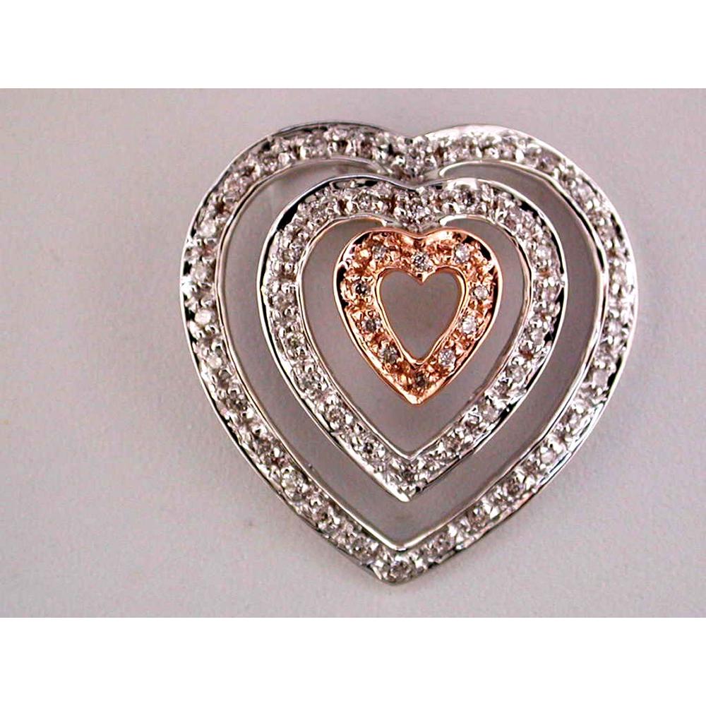 Royal 14K Rose Gold Diamond Heart Pendant - 0.26 Carat Diamond Weight