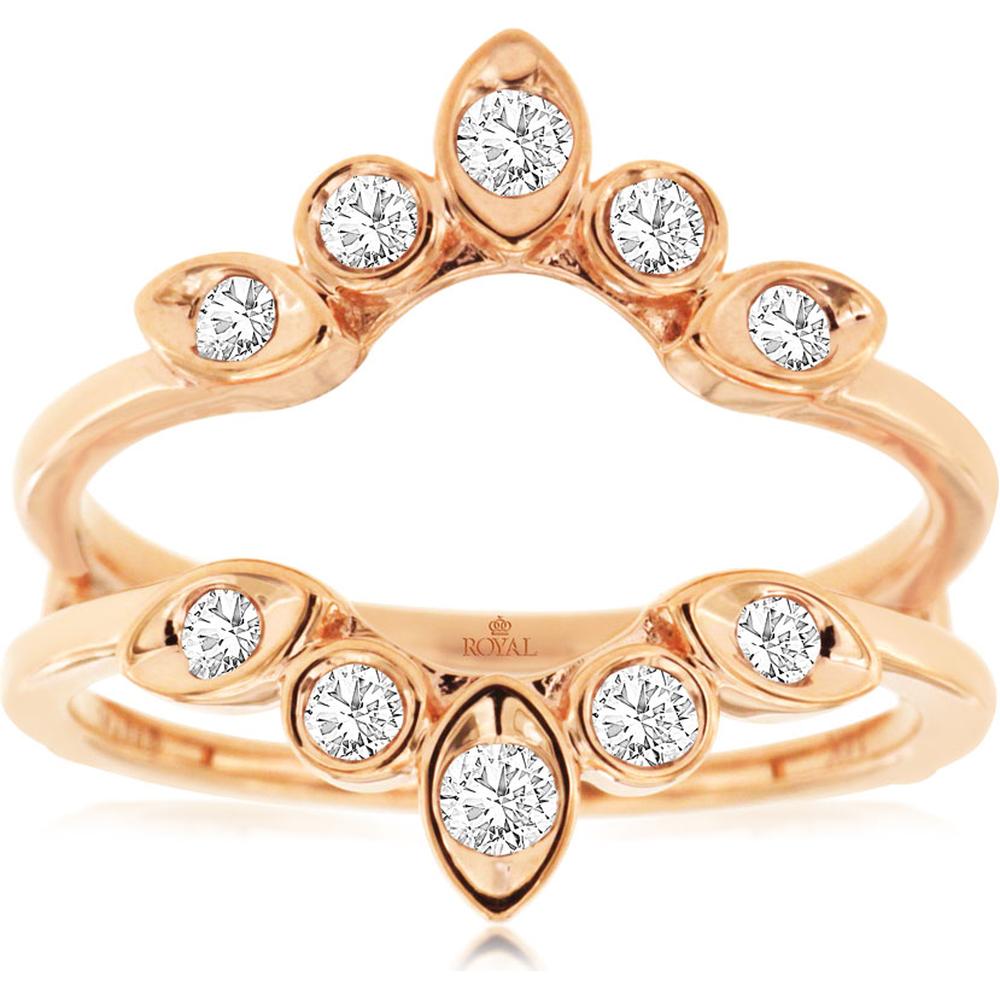 Royal 14K Rose Gold Diamond Insert Ring - 0.33 Carats Total Diamond Weight