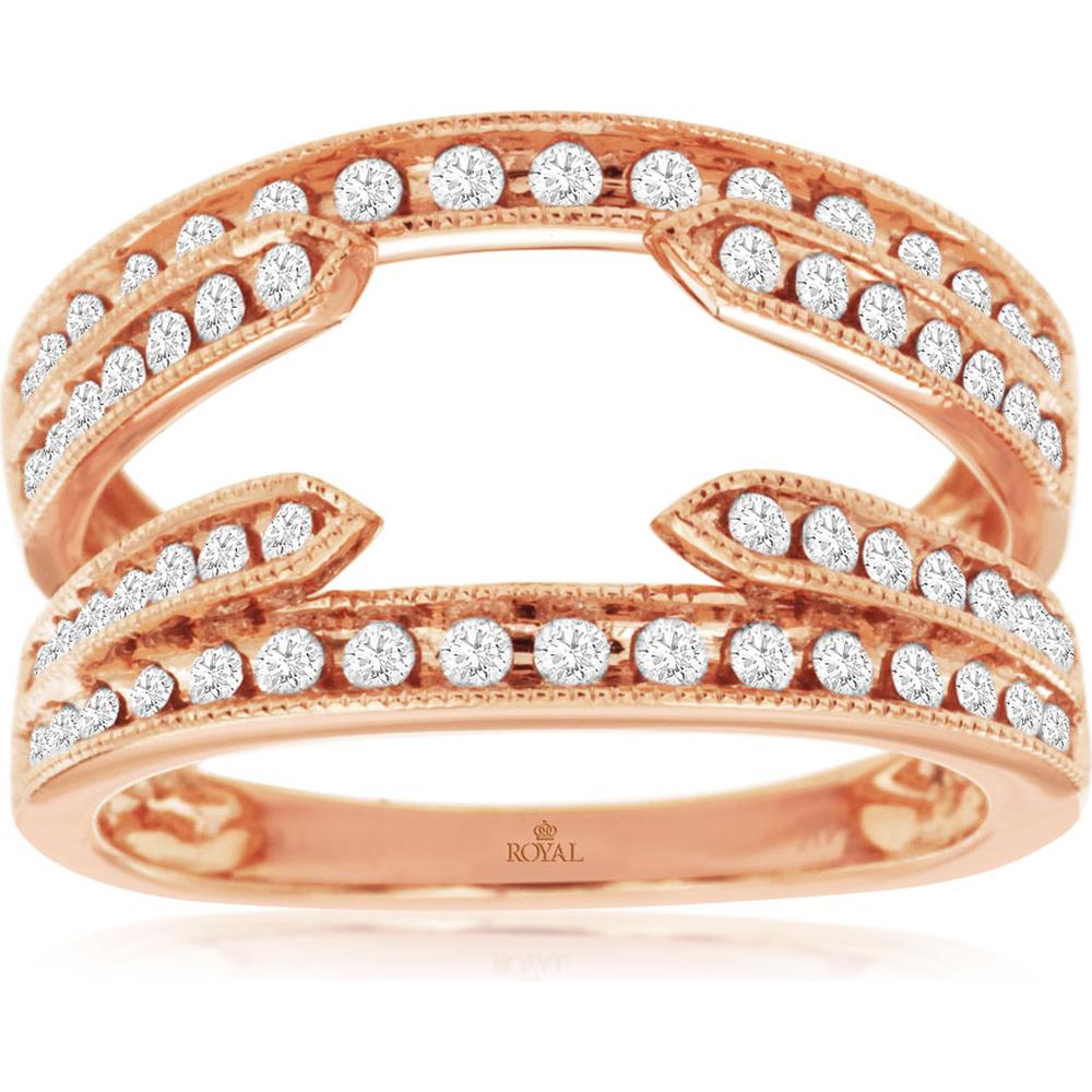 Royal 14K Rose Gold Diamond Insert Ring - 0.60 Carat Total Diamond Weight