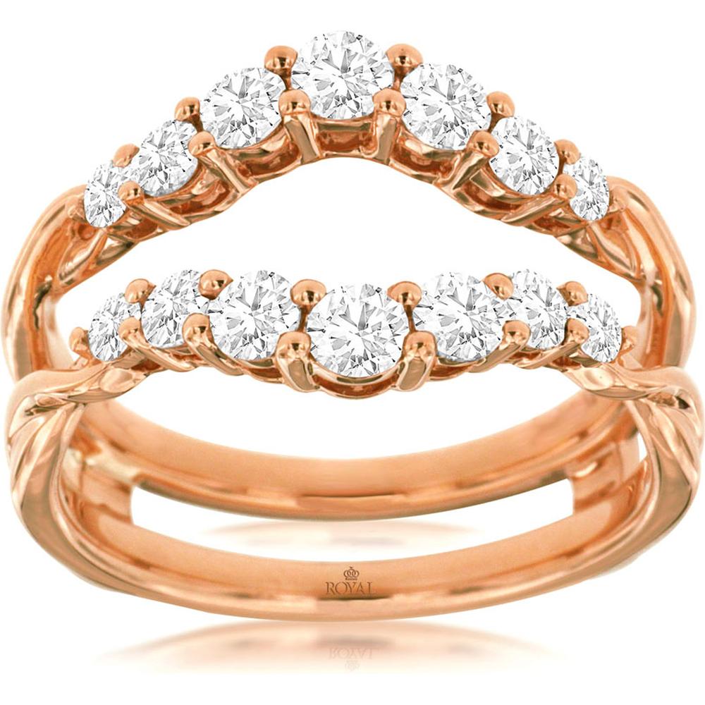 Royal 14K Rose Gold Diamond Insert Ring - 0.92 Carat Total Diamond Weight