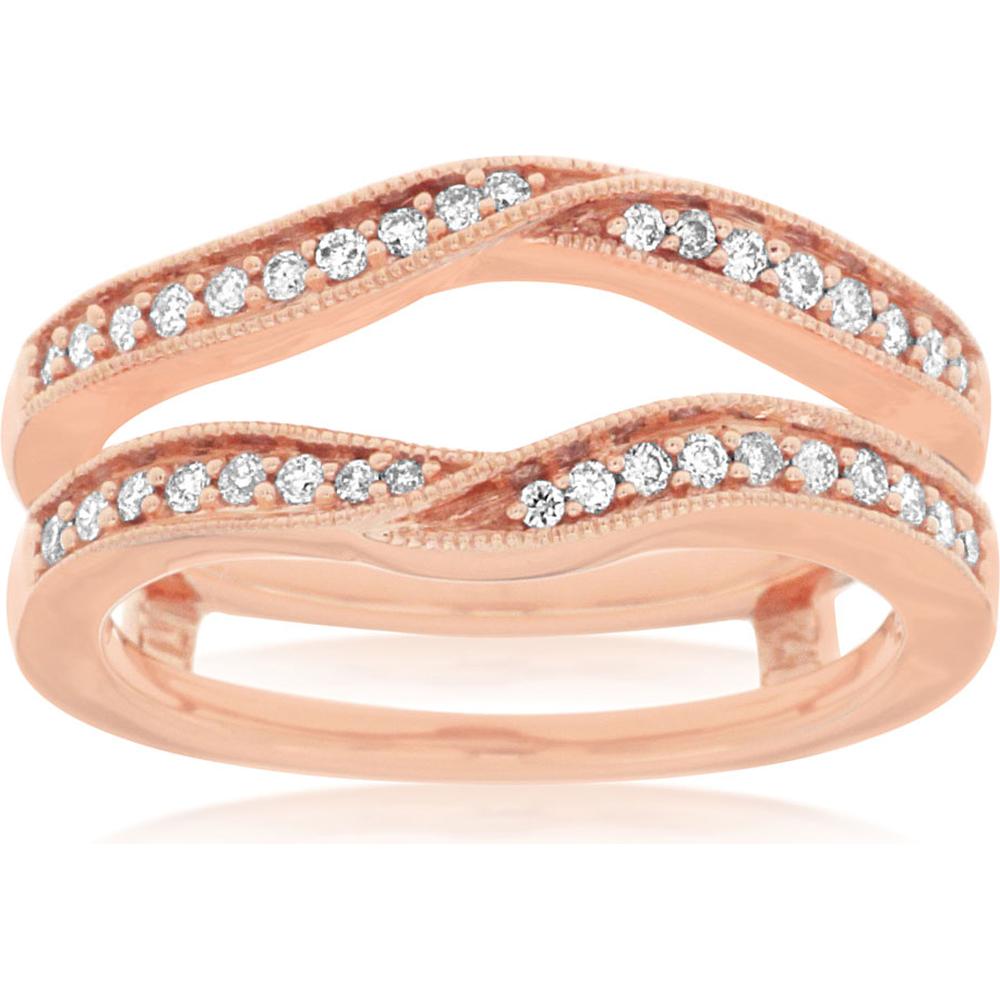 Royal 14K Rose Gold Diamond Insert Ring with 0.25 Carat Round Diamond