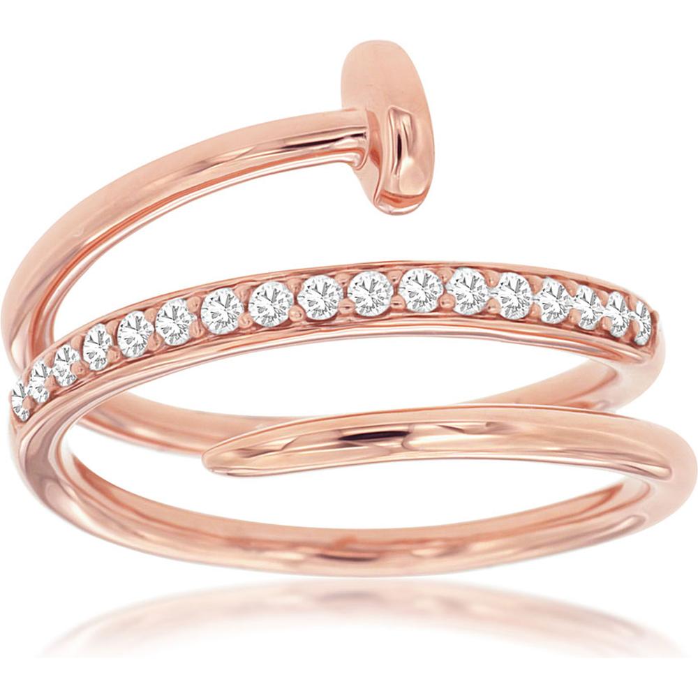 Royal 14K Rose Gold Diamond Nail Ring - 0.20 Carat Total Diamond Weight
