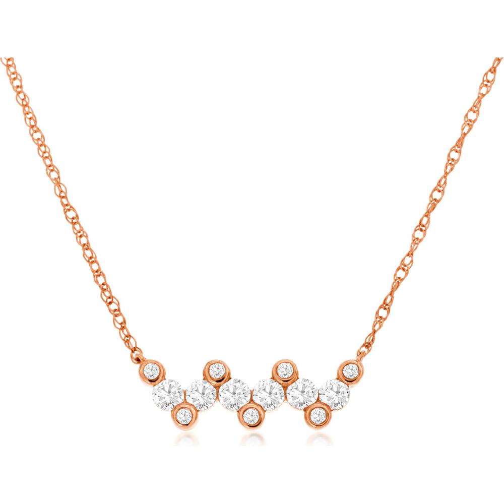 Royal 14K Rose Gold Diamond Necklace - 0.25 Carat Total Diamond Weight