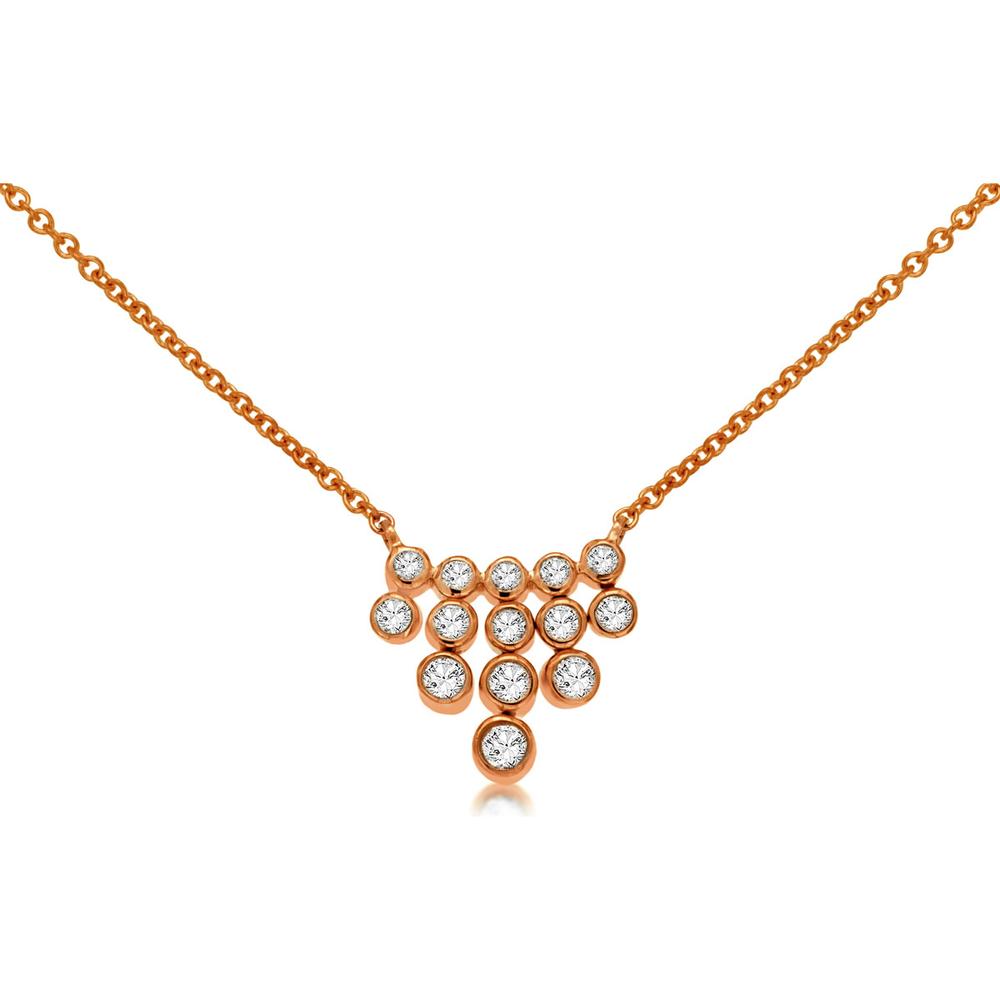 Royal 14K Rose Gold Diamond Necklace - 0.26 Carat Total Diamond Weight
