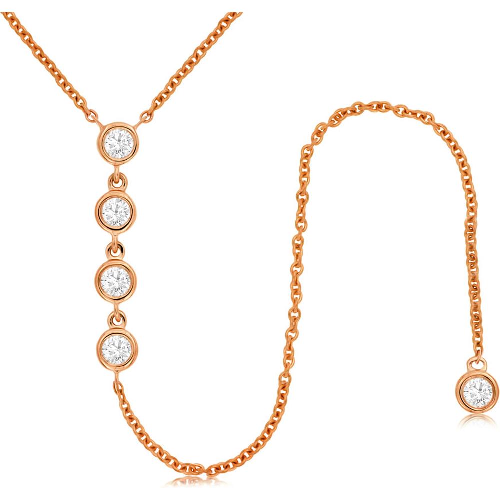Royal 14K Rose Gold Diamond Necklace - 0.26 Carat Total Weight