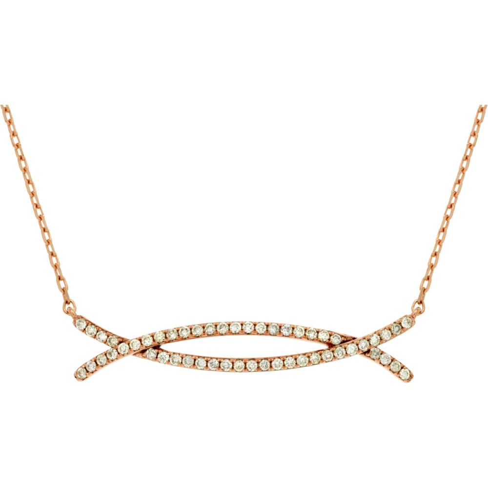 Royal 14K Rose Gold Diamond Necklace - 0.28 Carat Total Diamond Weight