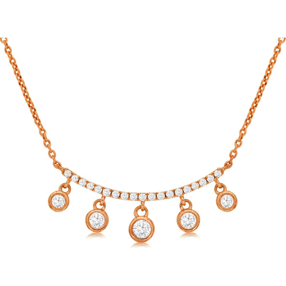 Royal 14K Rose Gold Diamond Necklace - 0.33 Carat Total Diamond Weight