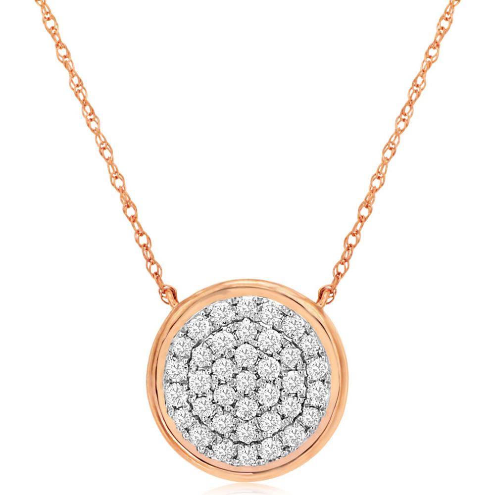 Royal 14K Rose Gold Diamond Necklace - 0.33 Carat Total Diamond Weight