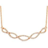 Royal 14K Rose Gold Diamond Necklace - 0.50 Carat Total Diamond Weight