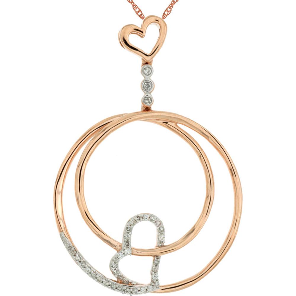 Royal 14K Rose Gold Diamond Pendant - 0.12 Carat Total Diamond Weight
