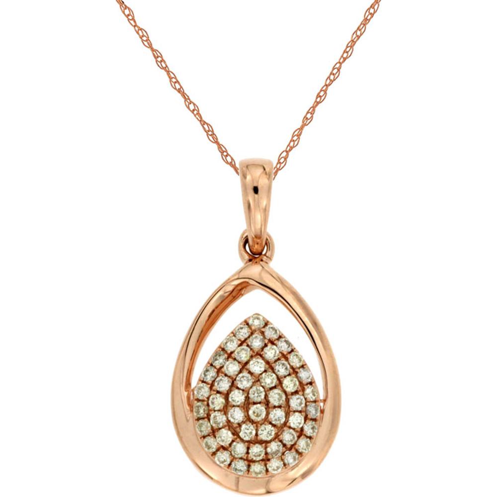 Royal 14K Rose Gold Diamond Pendant - 0.14 Carat Diamond Weight