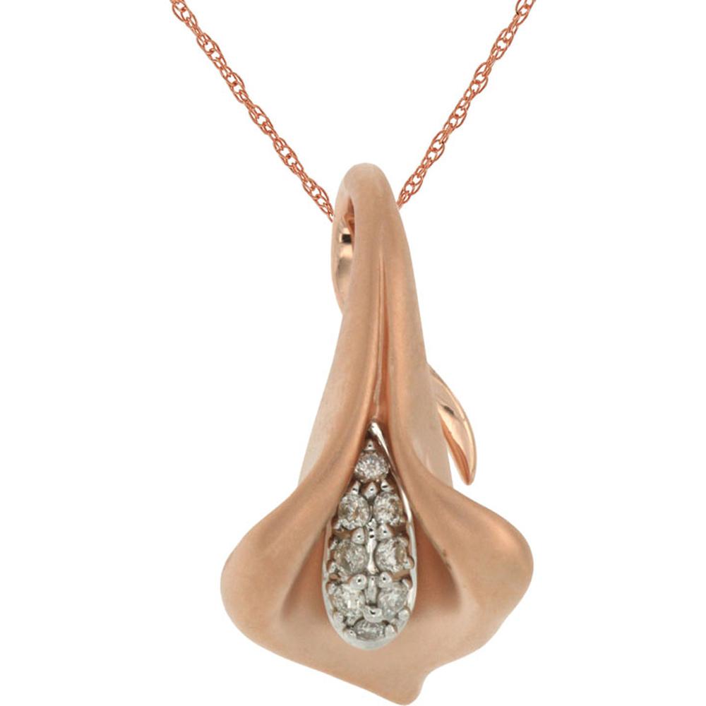Royal 14K Rose Gold Diamond Pendant - 0.16 Carat Total Diamond Weight
