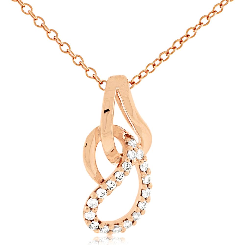 Royal 14K Rose Gold Diamond Pendant - 0.18 Carat