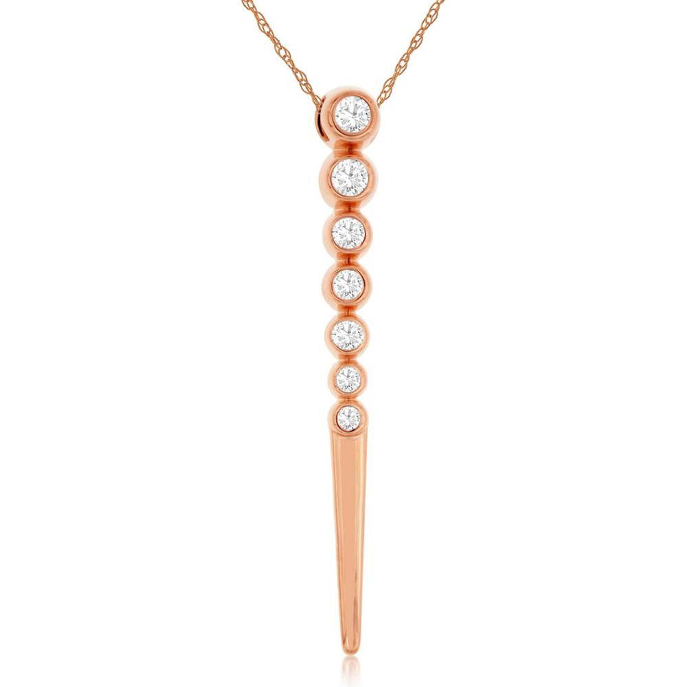 Royal 14K Rose Gold Diamond Pendant - 0.20 Carat Total Diamond Weight