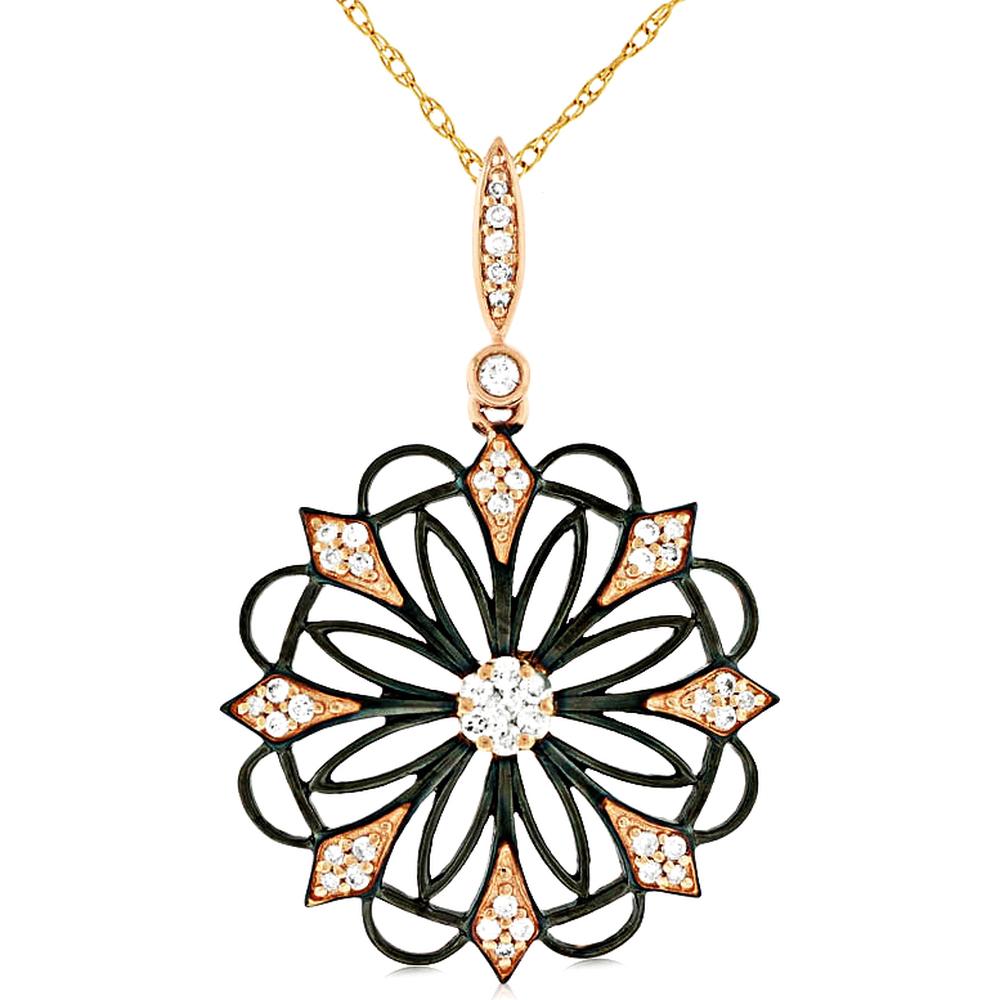 Royal 14K Rose Gold Diamond Pendant - 0.24 Carat Total Diamond Weight