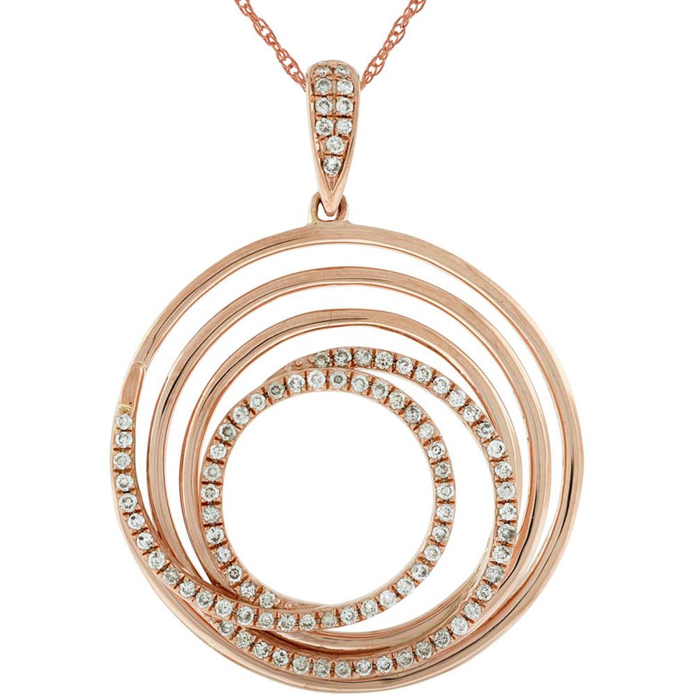 Royal 14K Rose Gold Diamond Pendant - 0.28 Carat Total Diamond Weight