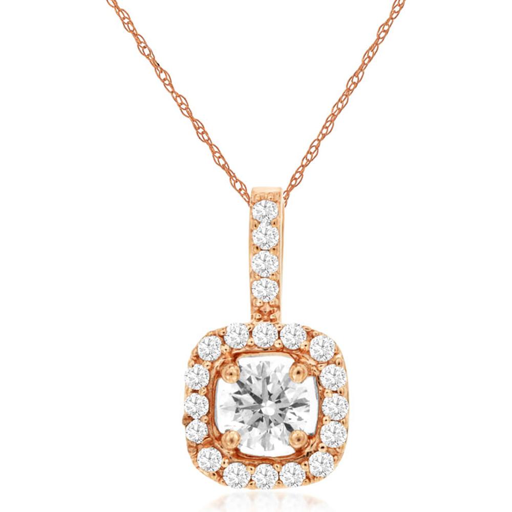 Royal 14K Rose Gold Diamond Pendant - 0.35 Carat Total Diamond Weight