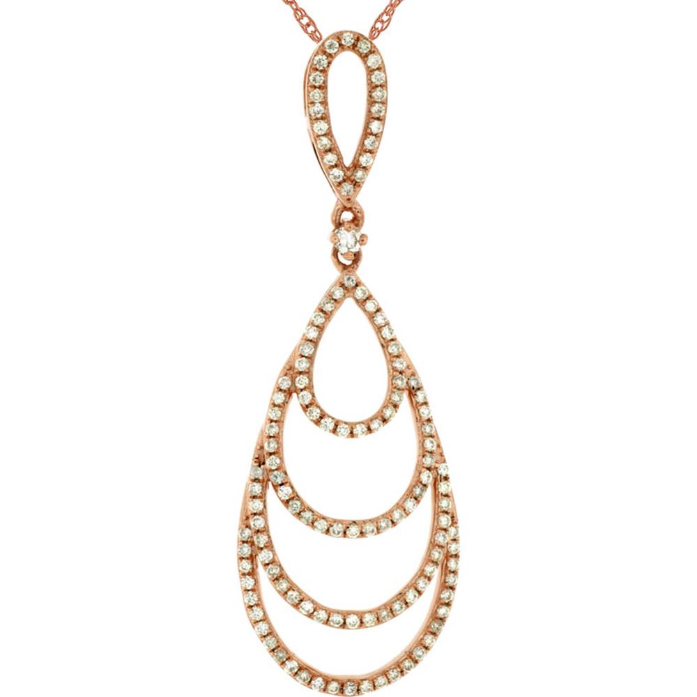 Royal 14K Rose Gold Diamond Pendant - 0.36 Carat Total Diamond Weight