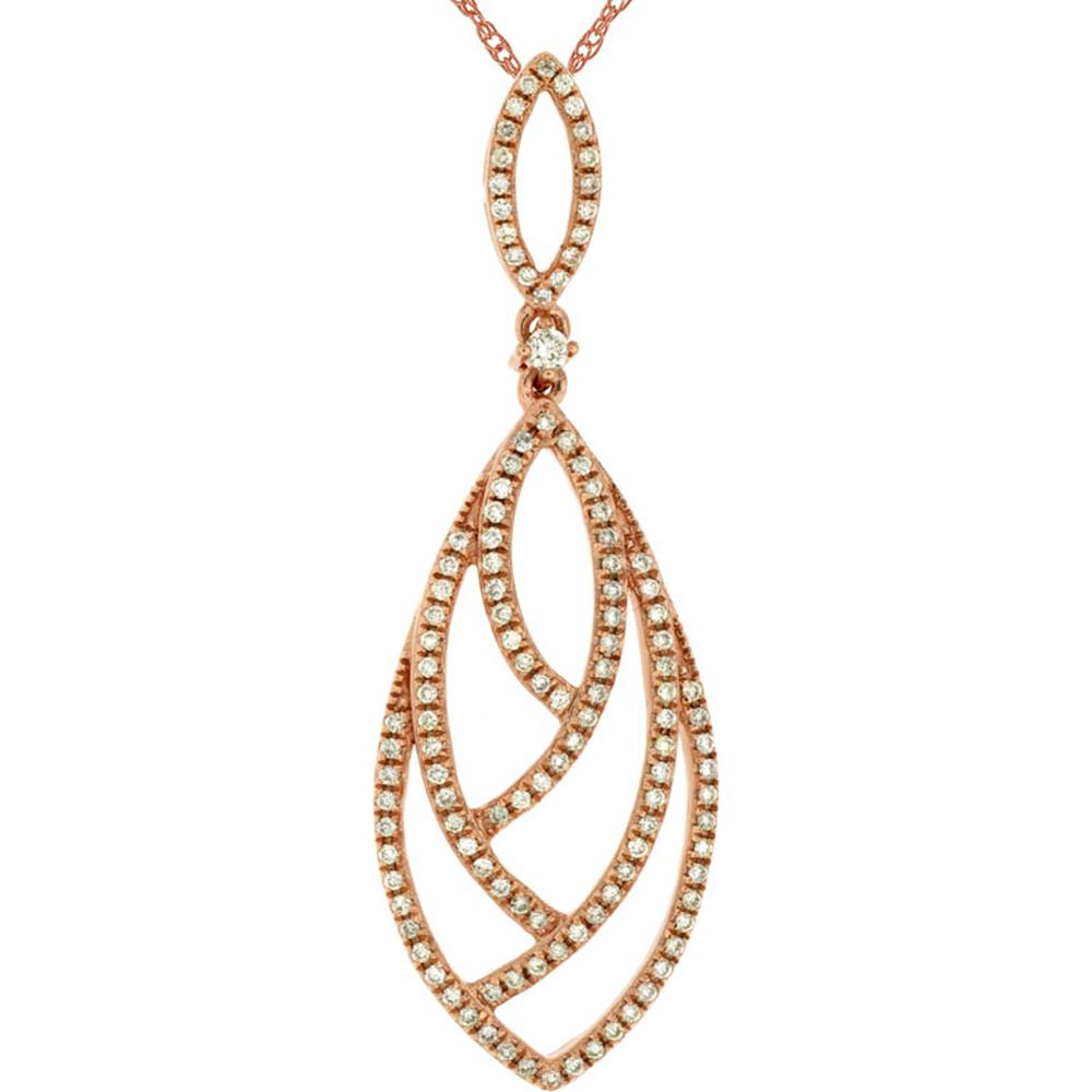 Royal 14K Rose Gold Diamond Pendant - 0.36 Carat Total Diamond Weight