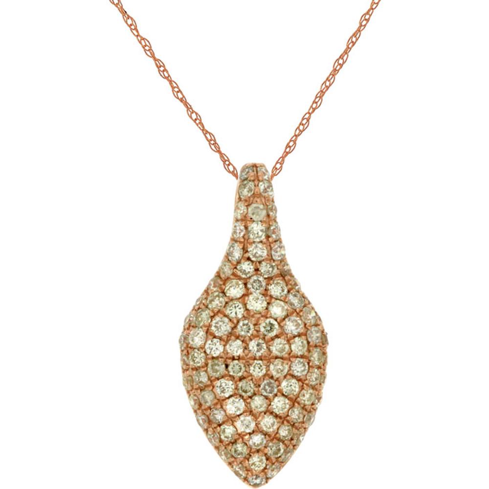 Royal 14K Rose Gold Diamond Pendant - 0.38 Carat Total Diamond Weight