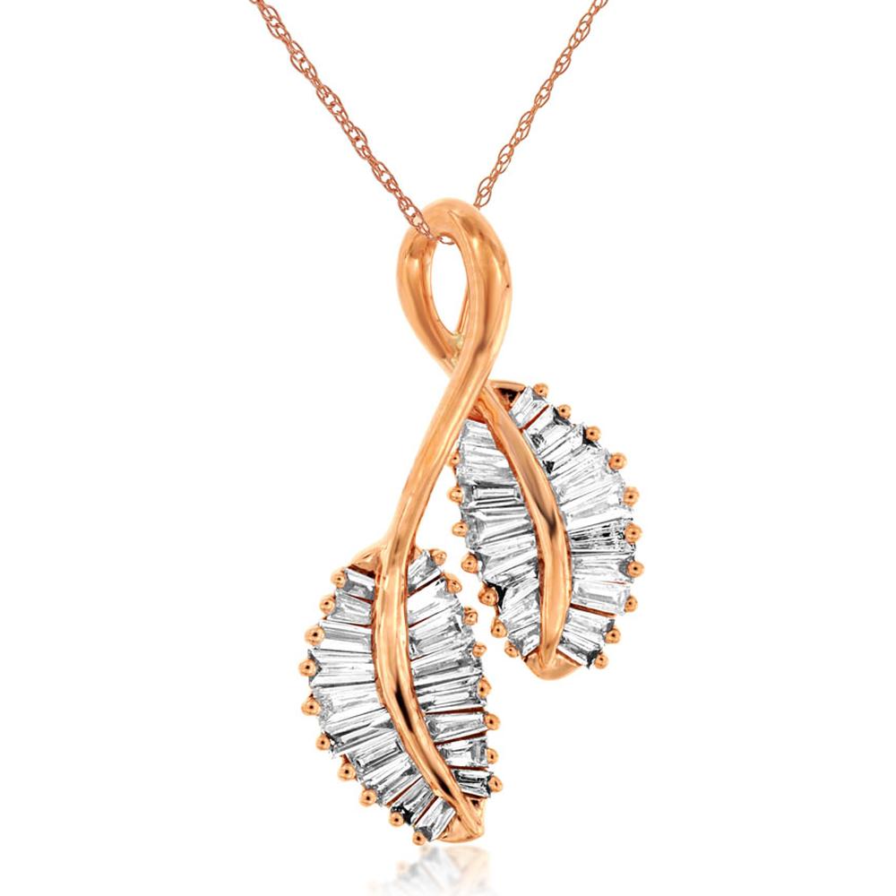 Royal 14K Rose Gold Diamond Pendant - 0.50 Carat Total Diamond Weight