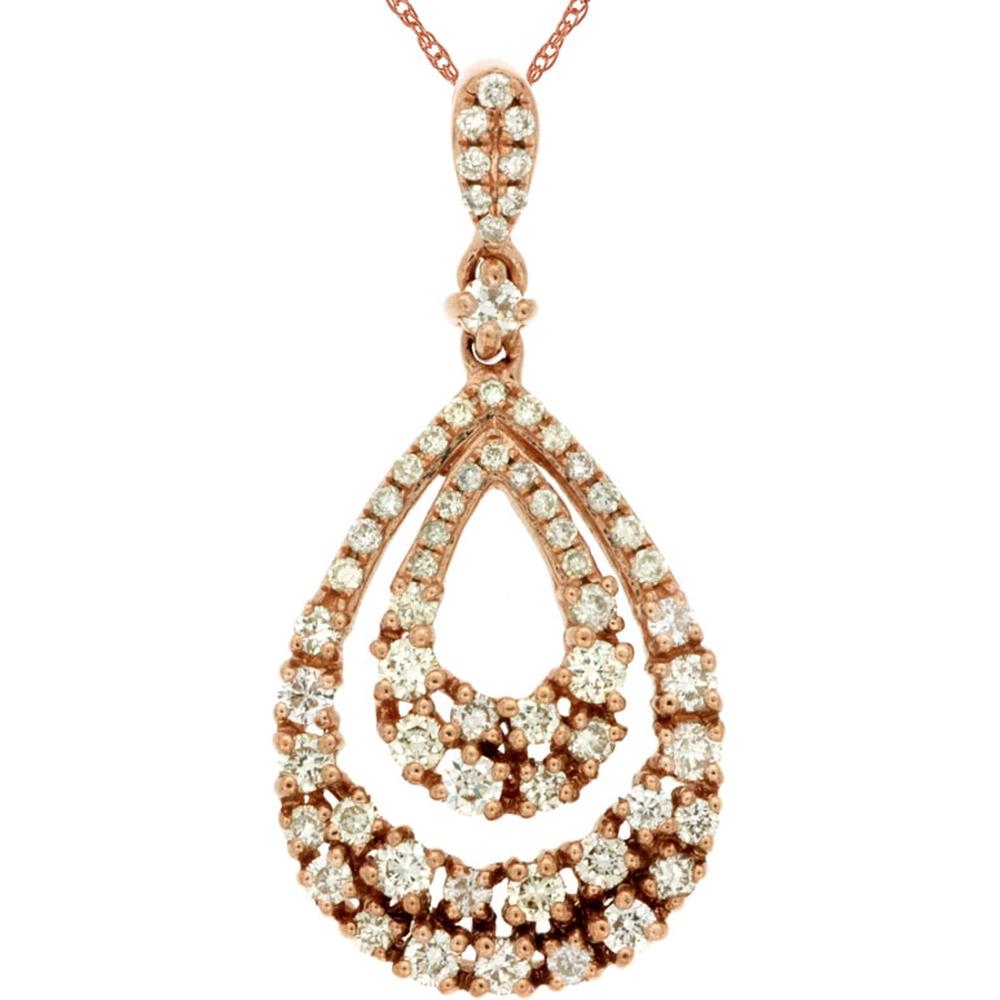 Royal 14K Rose Gold Diamond Pendant - 0.55 Carat Total Diamond Weight