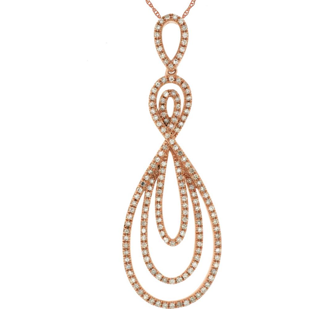 Royal 14K Rose Gold Diamond Pendant - 0.63 Carat Total Diamond Weight