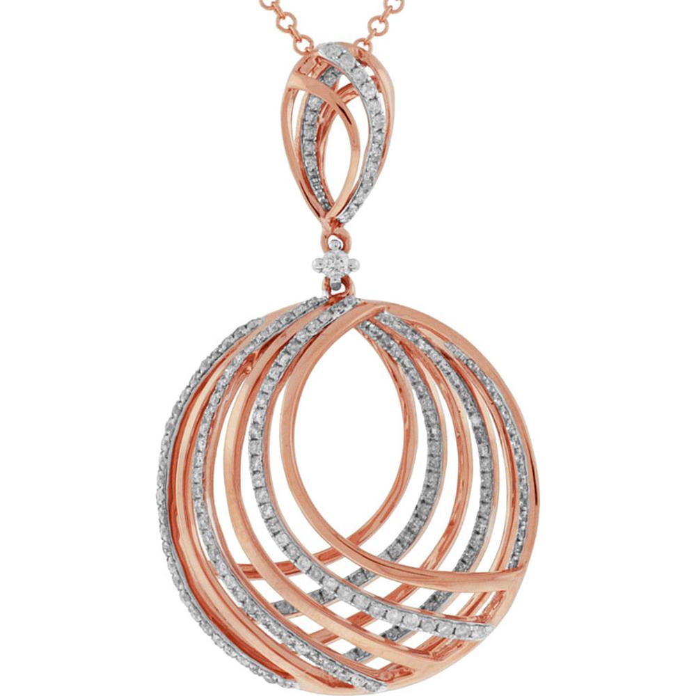 Royal 14K Rose Gold Diamond Pendant - 0.80 Carat Total Diamond Weight