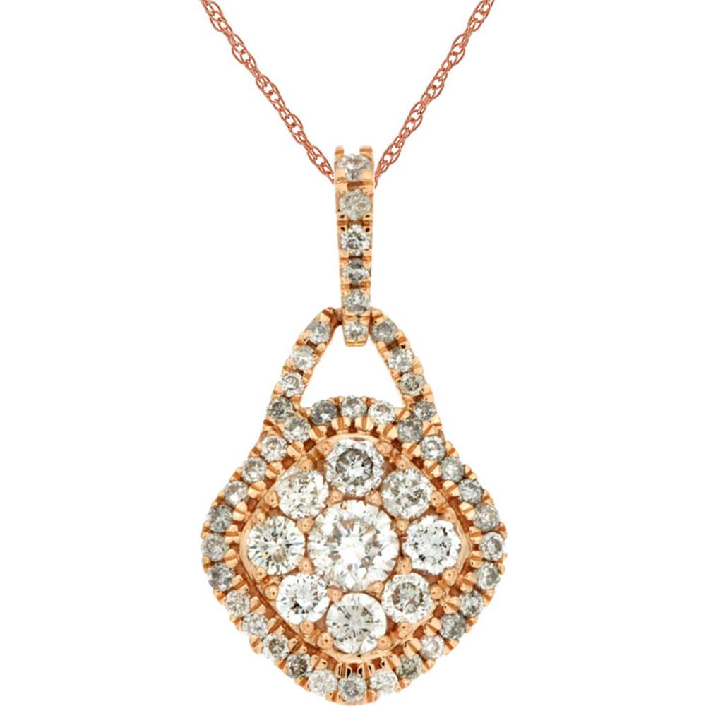 Royal 14K Rose Gold Diamond Pendant - 0.83 Carat Total Diamond Weight