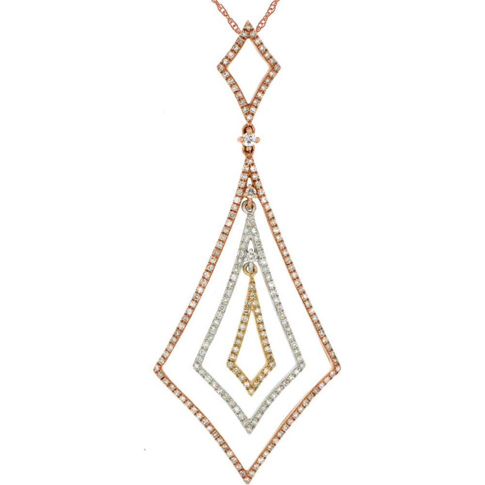 Royal 14K Rose Gold Diamond Pendant - 0.85 Carat Total Diamond Weight