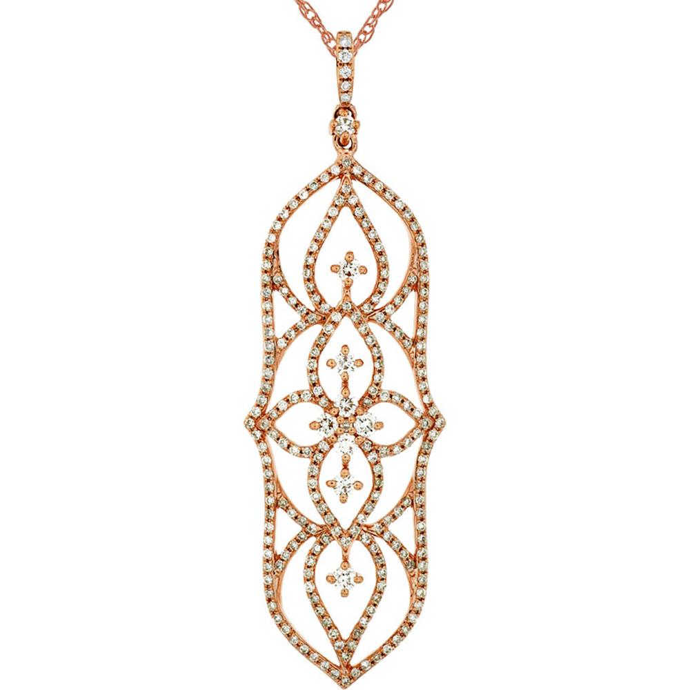 Royal 14K Rose Gold Diamond Pendant - 0.90 Carat