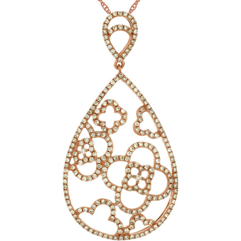 Royal 14K Rose Gold Diamond Pendant - 1.00 Carat Total Weight
