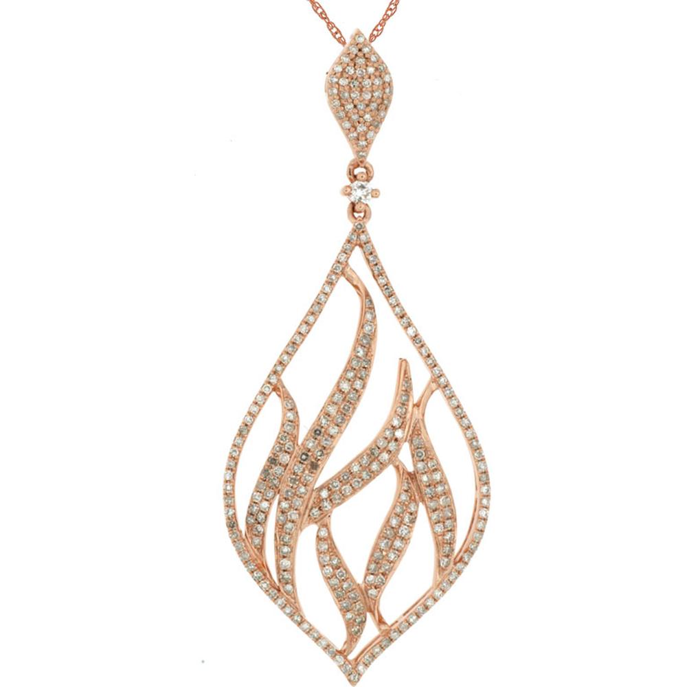 Royal 14K Rose Gold Diamond Pendant - 1.03 Carat Total Diamond Weight