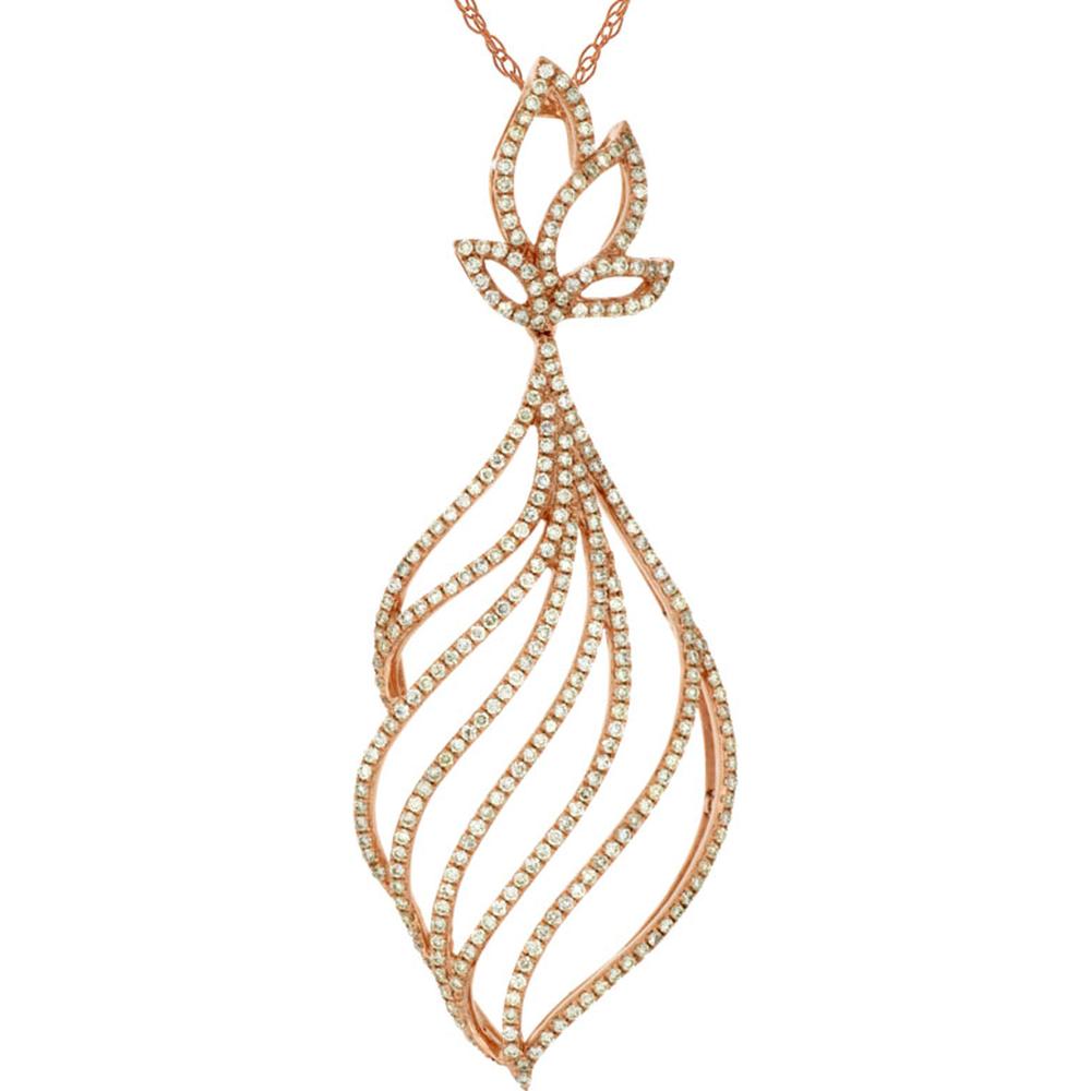 Royal 14K Rose Gold Diamond Pendant - 1.14 Carat Total Diamond Weight