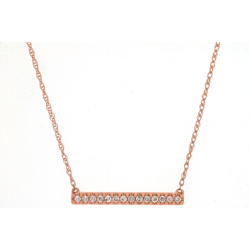 Royal 14K Rose Gold Diamond Pendant Necklace with 0.10 Carats Total Diamond Weight