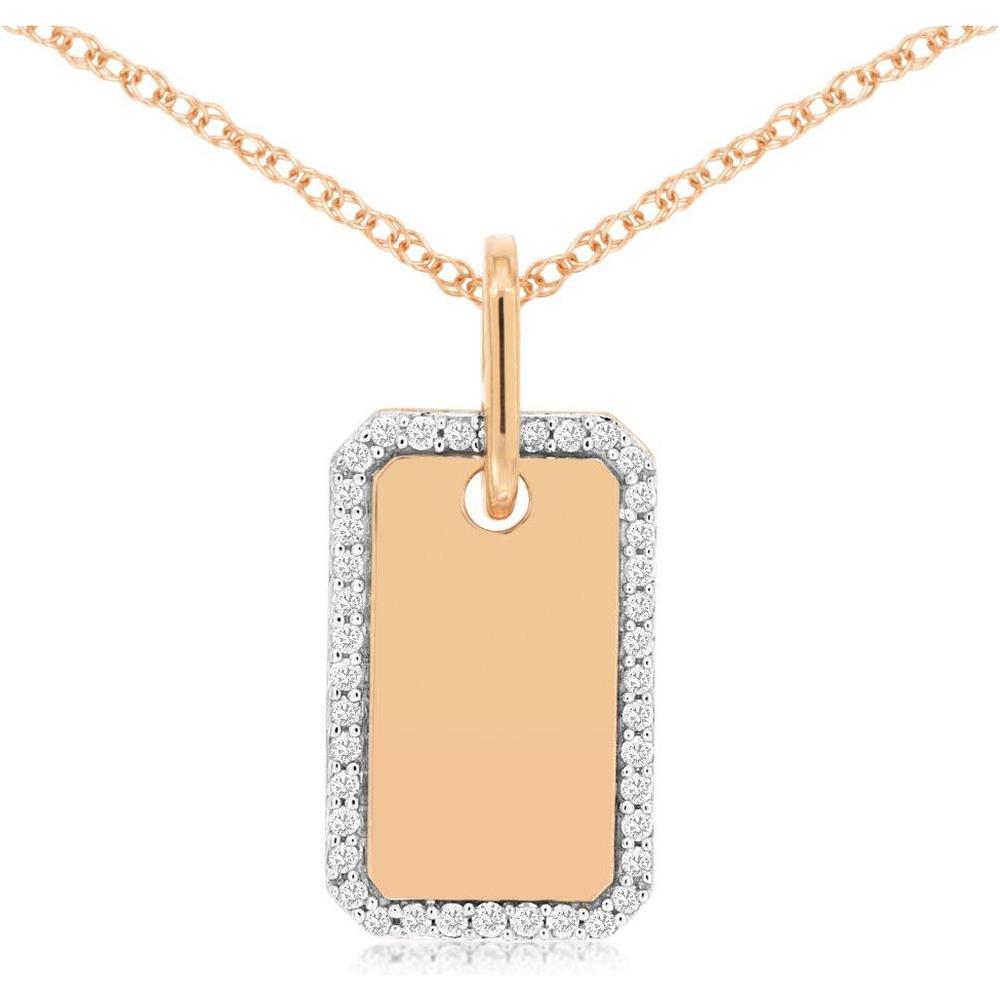Royal 14K Rose Gold Diamond Pendant Necklace with 0.16 Carats Total Diamond Weight