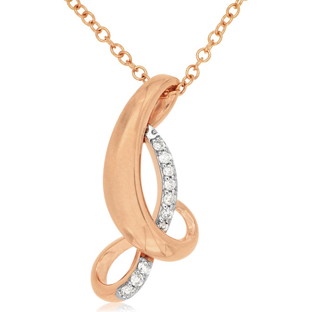 Royal 14K Rose Gold Diamond Pendant - Timeless Elegance