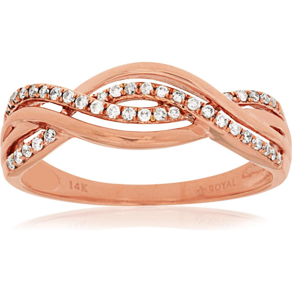 Royal 14K Rose Gold Diamond Ring - 0.15 Carat Total Diamond Weight