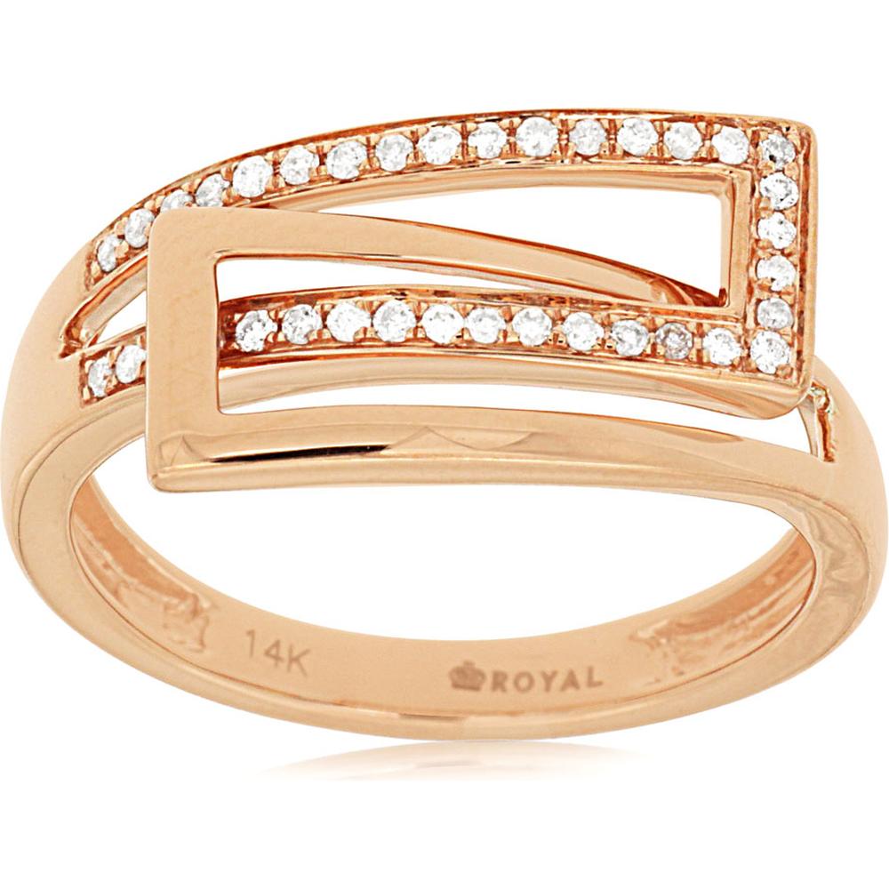 Royal 14K Rose Gold Diamond Ring - 0.15 Carat Total Diamond Weight