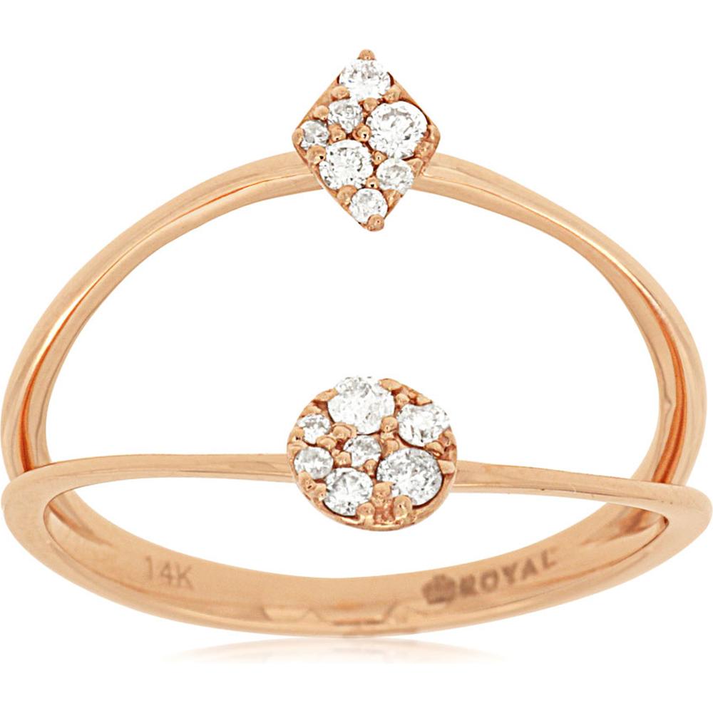 Royal 14K Rose Gold Diamond Ring - 0.15 Carat Total Diamond Weight