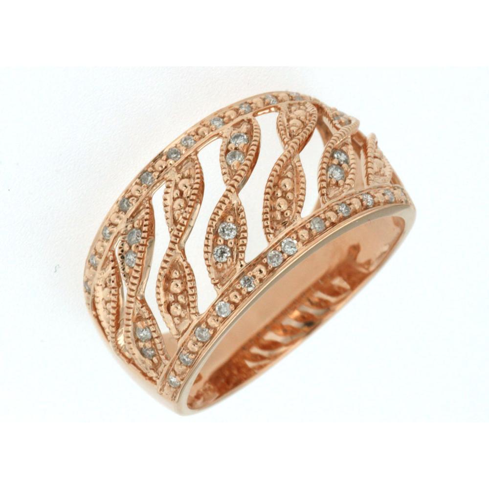 Royal 14K Rose Gold Diamond Ring - 0.16 Carat Total Diamond Weight