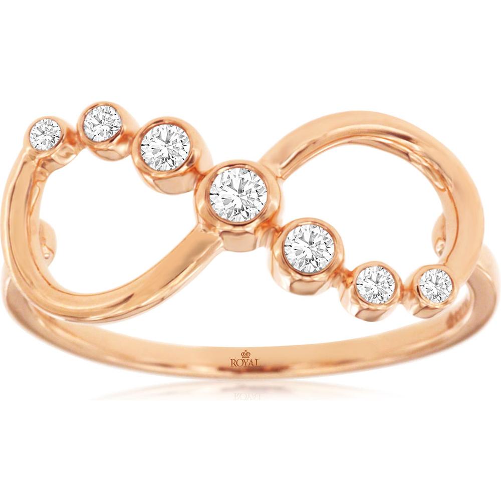 Royal 14K Rose Gold Diamond Ring - 0.16 Carat Total Diamond Weight
