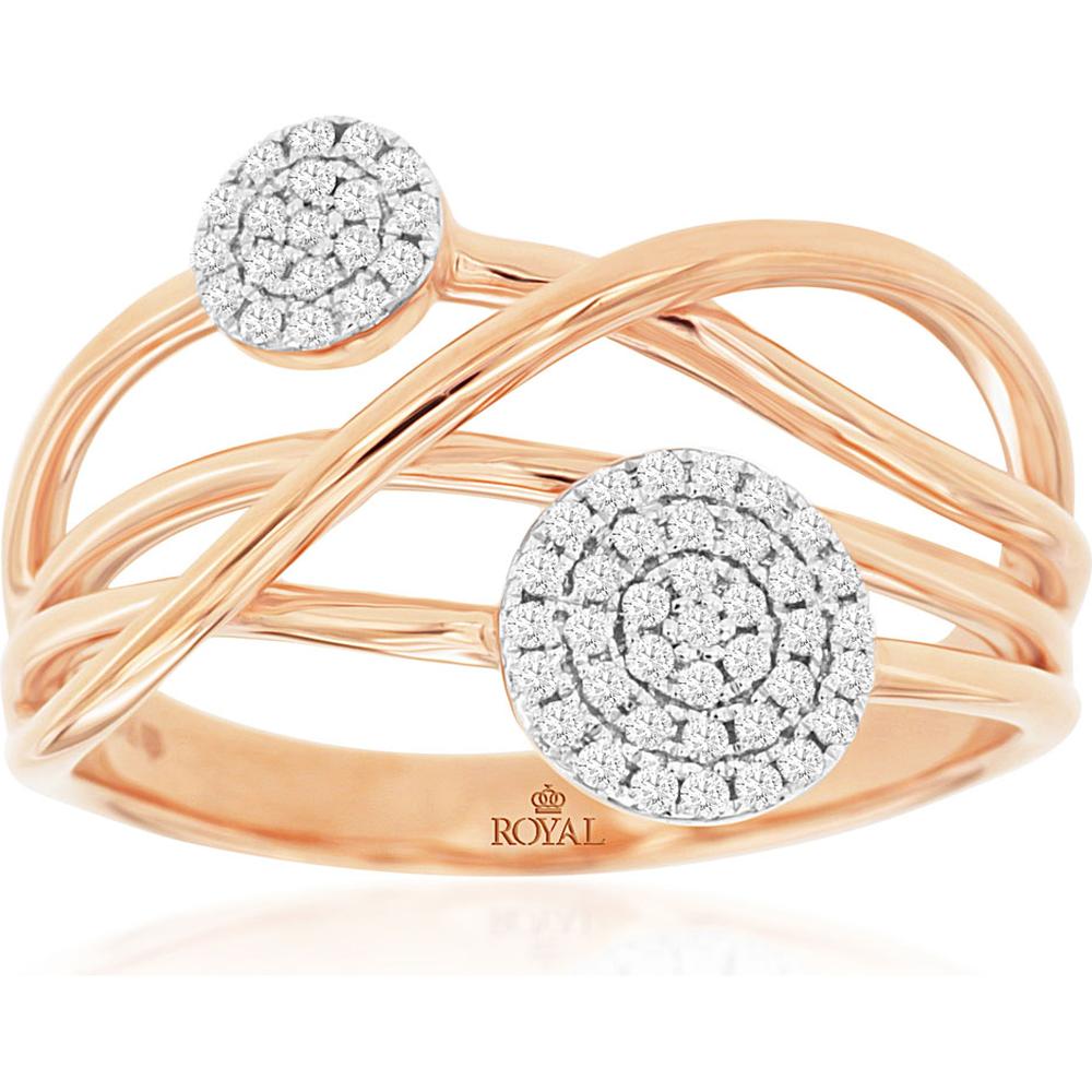 Royal 14K Rose Gold Diamond Ring - 0.17 Carat Total Diamond Weight