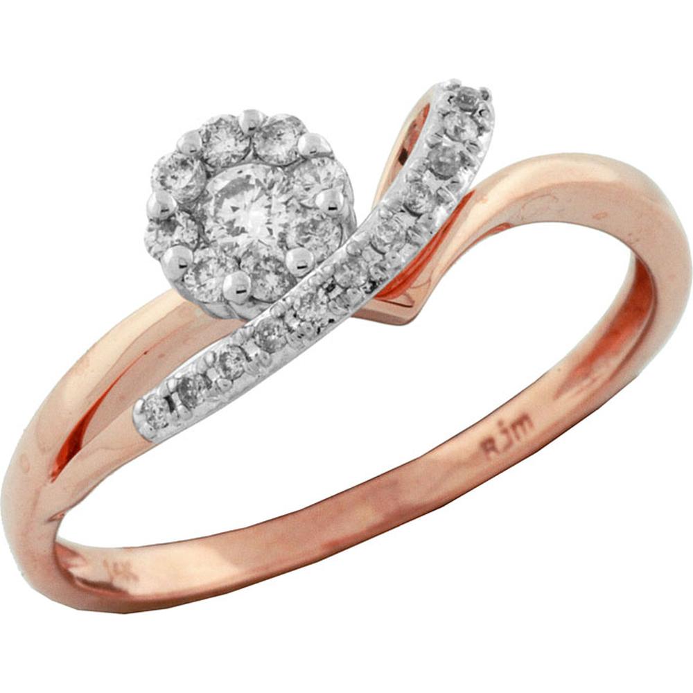 Royal 14K Rose Gold Diamond Ring - 0.22 Carat Total Diamond Weight