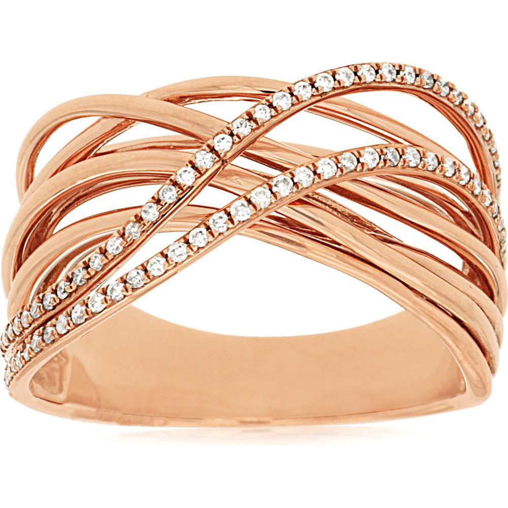 Royal 14K Rose Gold Diamond Ring - 0.22 Carat Total Diamond Weight