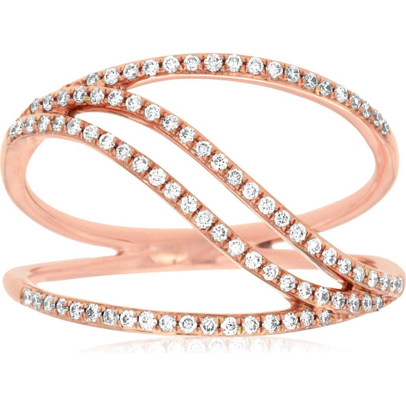Royal 14K Rose Gold Diamond Ring - 0.25 Carat Total Diamond Weight
