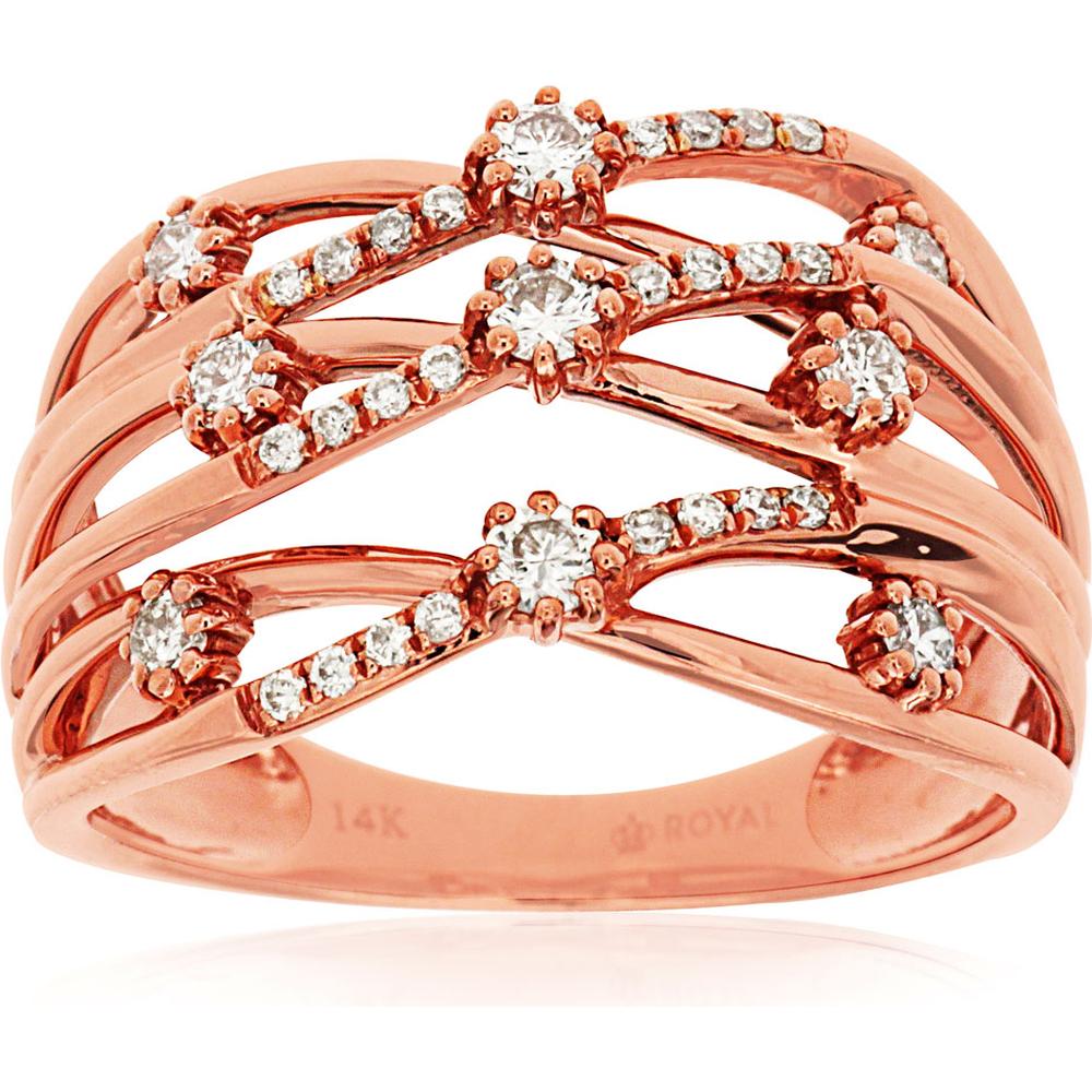 Royal 14K Rose Gold Diamond Ring - 0.40 Carat Total Diamond Weight